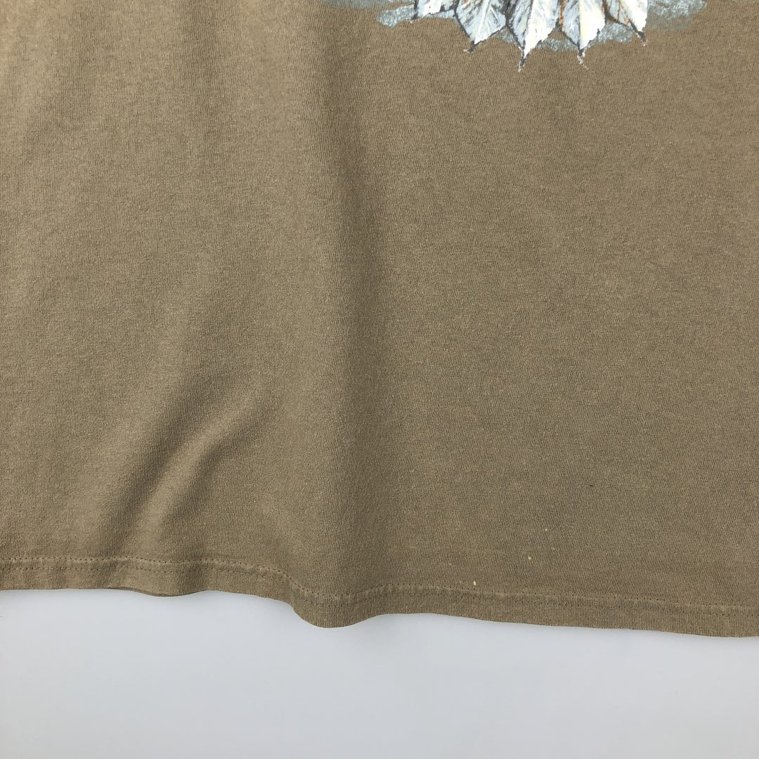 Harley-Davidson Eagle Pattern Cut-Off Motorcycle T-Shirt, Men's Size XL cotton Khaki type beige Vintage Second Hand