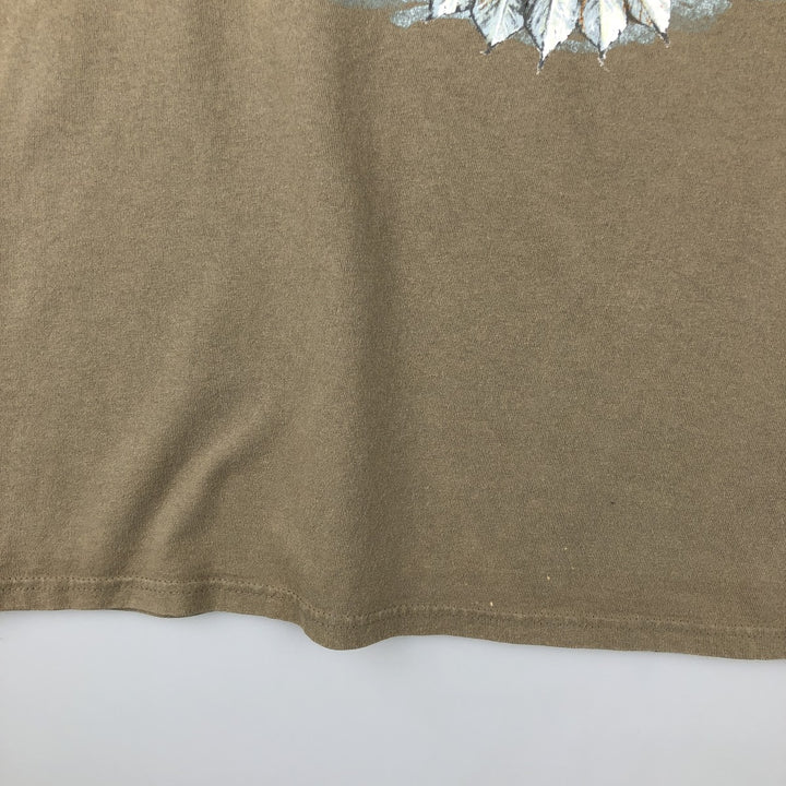 Harley-Davidson Eagle Pattern Cut-Off Motorcycle T-Shirt, Men's Size XL cotton Khaki type beige Vintage Second Hand