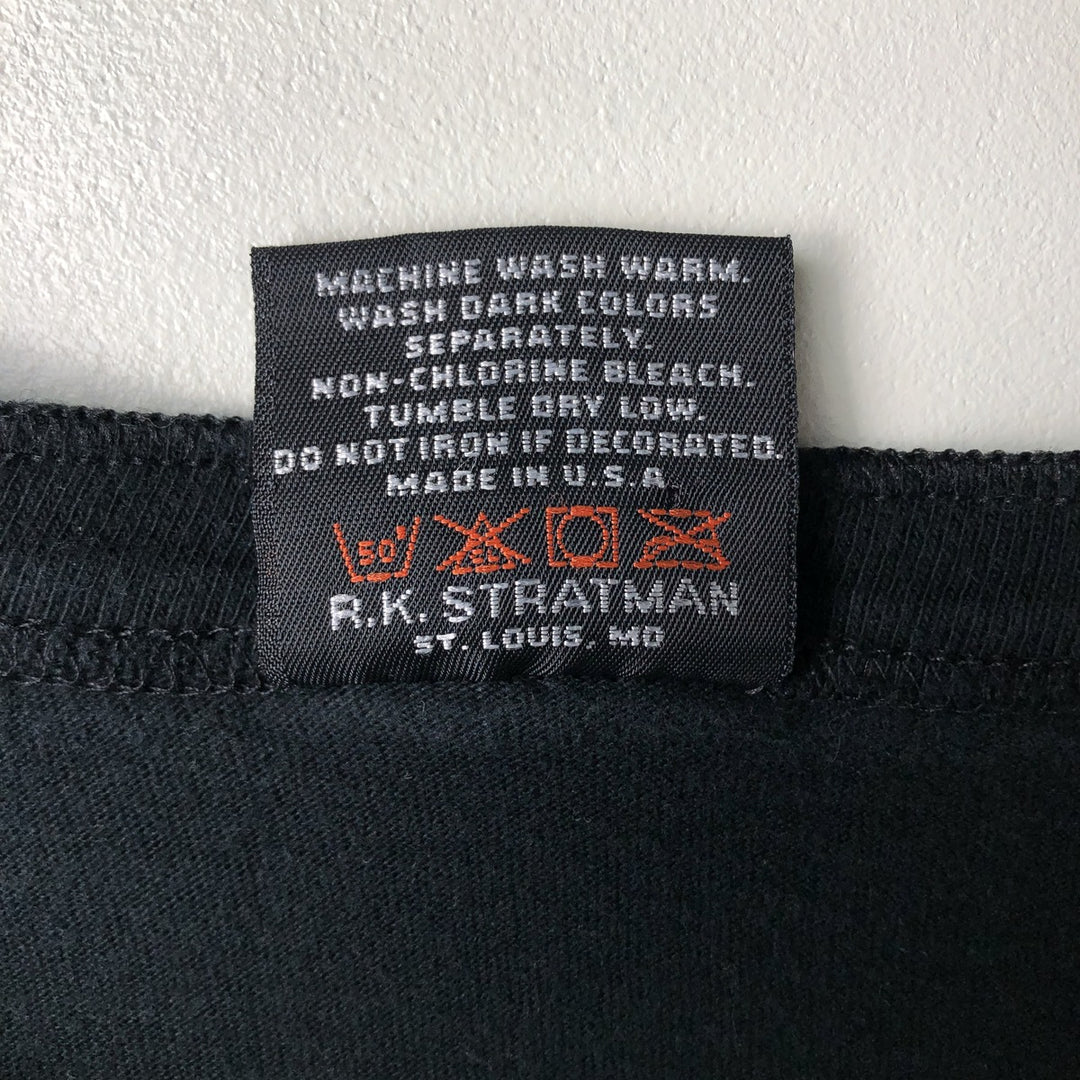 90'S Harley-Davidson Henley Neck Motorcycle T-Shirt, Made in USA, Men's Size M (approx.), Vintage cotton black type Vintage Second Hand