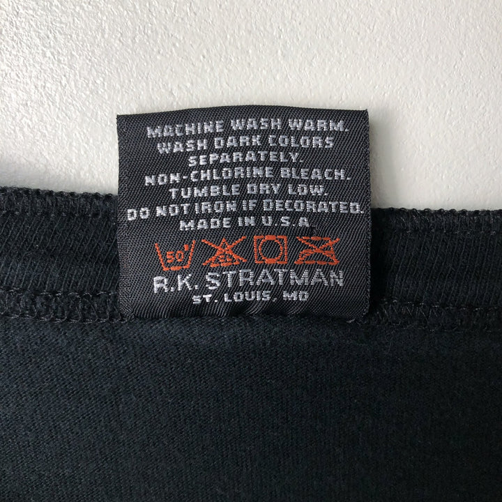 90'S Harley-Davidson Henley Neck Motorcycle T-Shirt, Made in USA, Men's Size M (approx.), Vintage cotton black type Vintage Second Hand