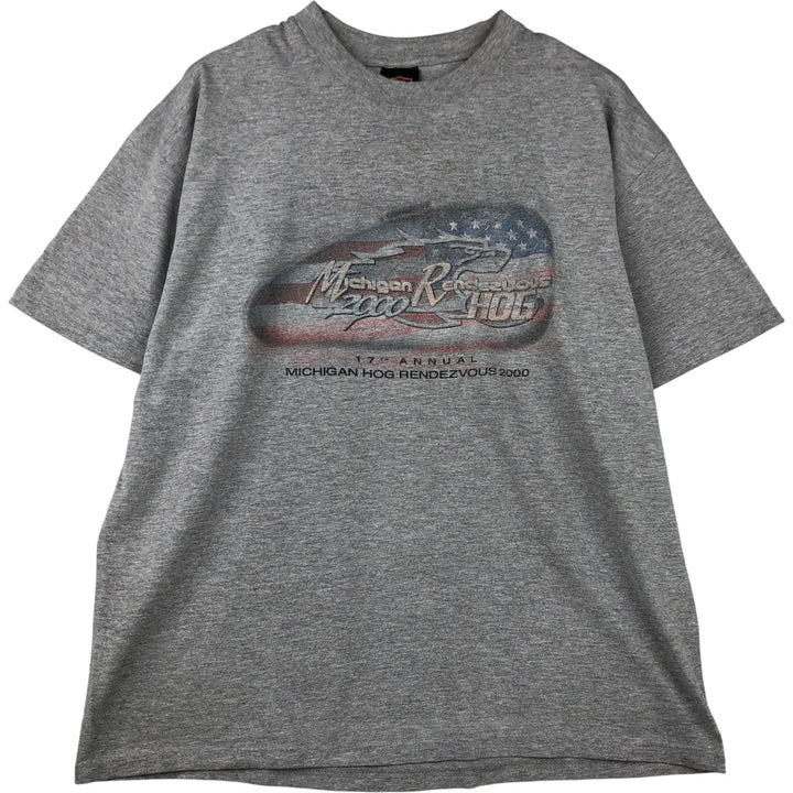 Harley-Davidson Eagle Pattern Motorcycle Bike T-shirt Made in USA Men's XL cotton gray type Vintage Second Hand