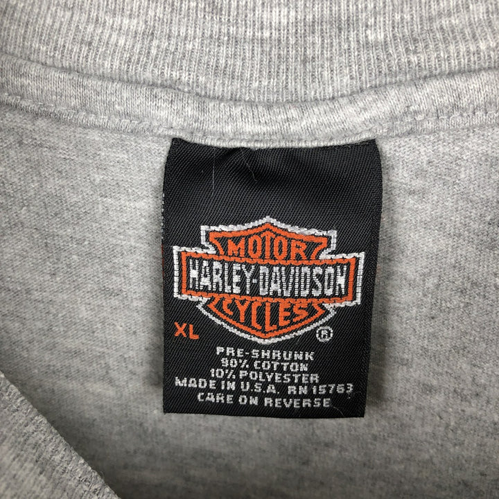 Harley-Davidson Eagle Pattern Motorcycle Bike T-shirt Made in USA Men's XL cotton gray type Vintage Second Hand