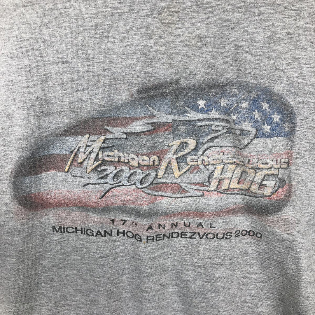 Harley-Davidson Eagle Pattern Motorcycle Bike T-shirt Made in USA Men's XL cotton gray type Vintage Second Hand