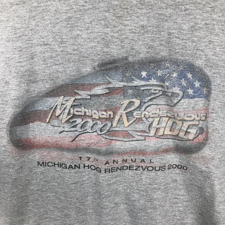 Harley-Davidson Eagle Pattern Motorcycle Bike T-shirt Made in USA Men's XL cotton gray type Vintage Second Hand