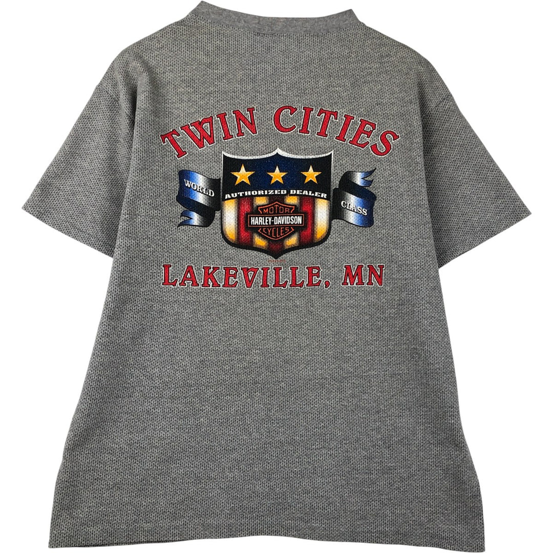 Harley-Davidson Stars and Stripes Motorcycle T-Shirt, Made in USA, Men's Size L unclear gray type Vintage Second Hand