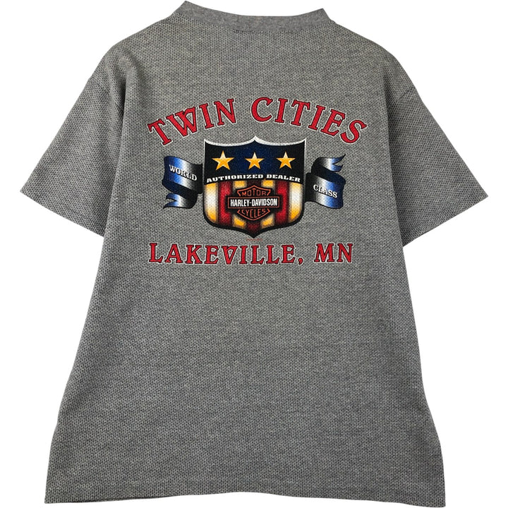 Harley-Davidson Stars and Stripes Motorcycle T-Shirt, Made in USA, Men's Size L unclear gray type Vintage Second Hand
