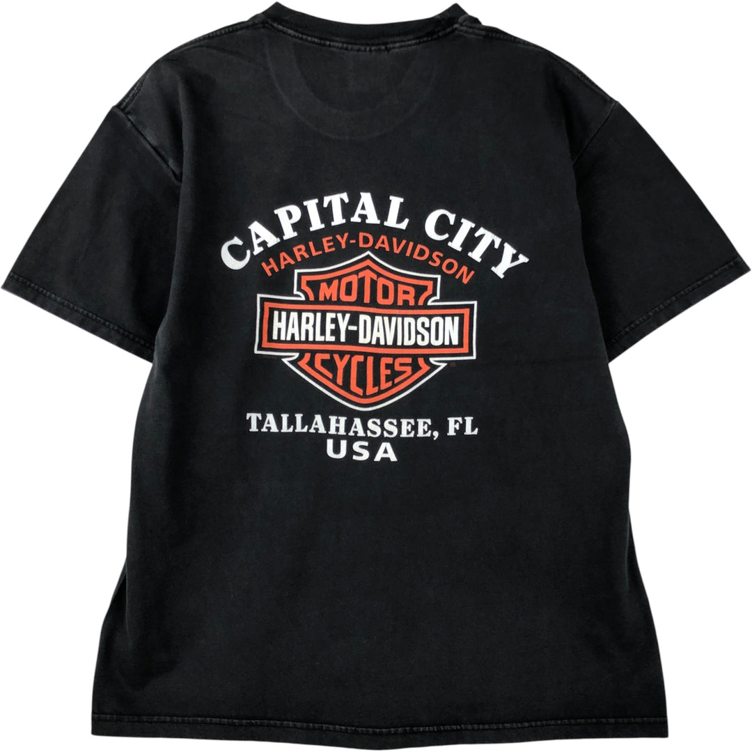 00'S Harley-Davidson Motorcycle Bike T-shirt Made in USA Men's L size cotton black type Vintage Second Hand