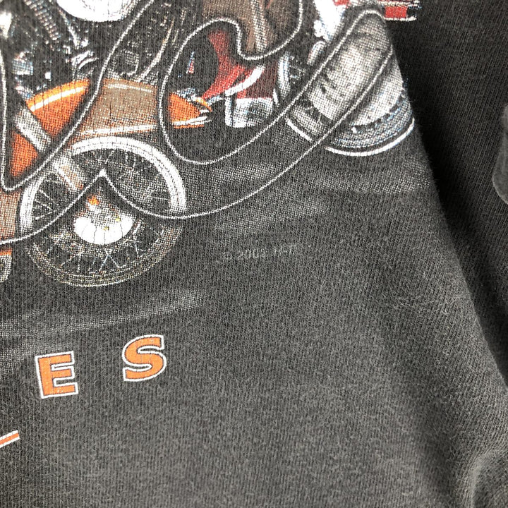 00'S Harley-Davidson Motorcycle Bike T-shirt Made in USA Men's L size cotton black type Vintage Second Hand