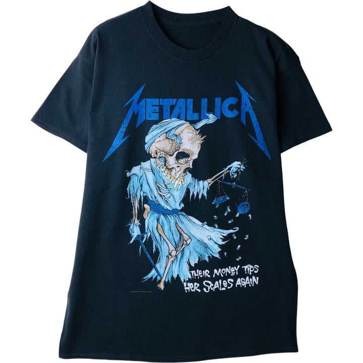 METALLICA Metallica Band T-shirt Band T Men's M size unclear black type Vintage Second Hand