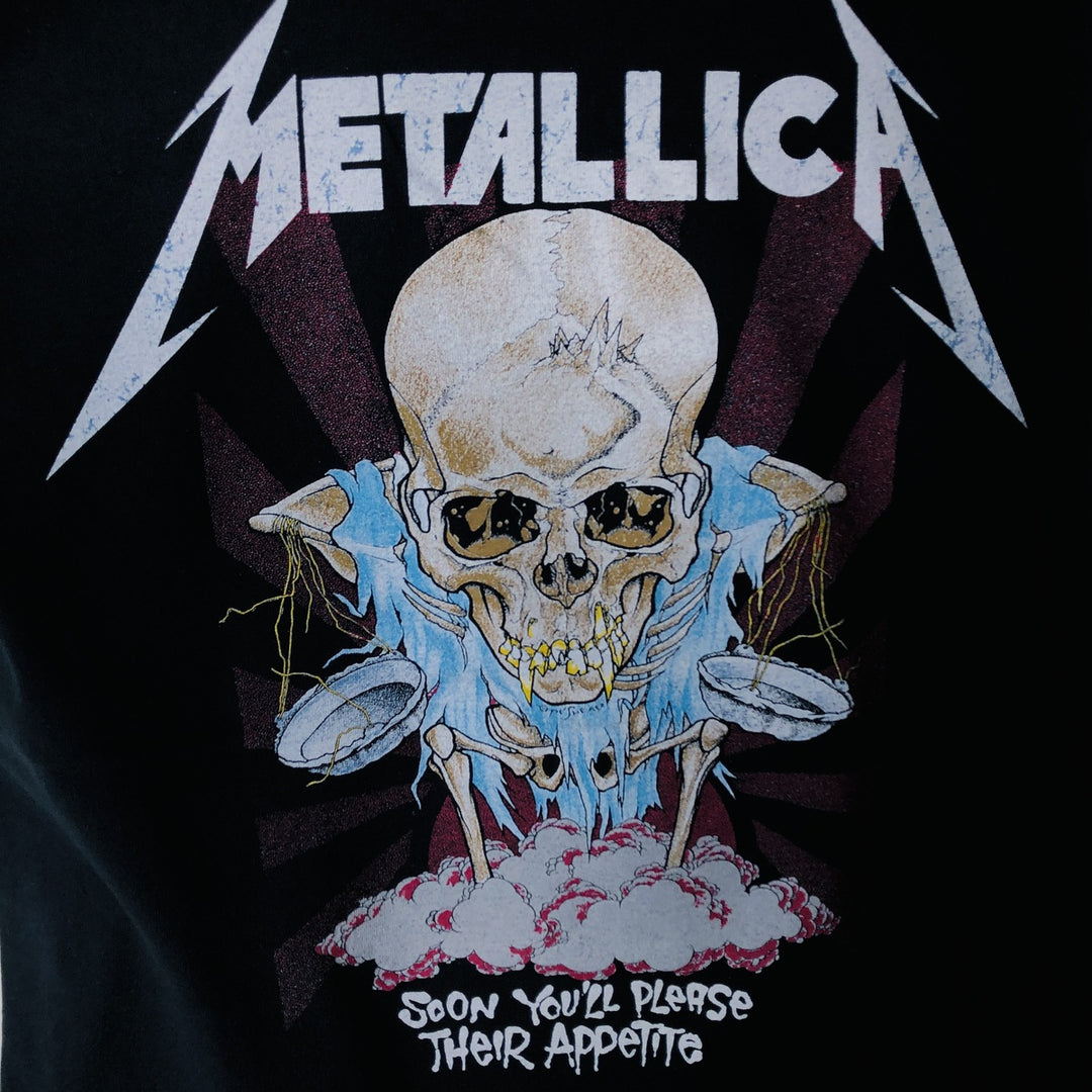 METALLICA Metallica Band T-shirt Band T Men's M size unclear black type Vintage Second Hand