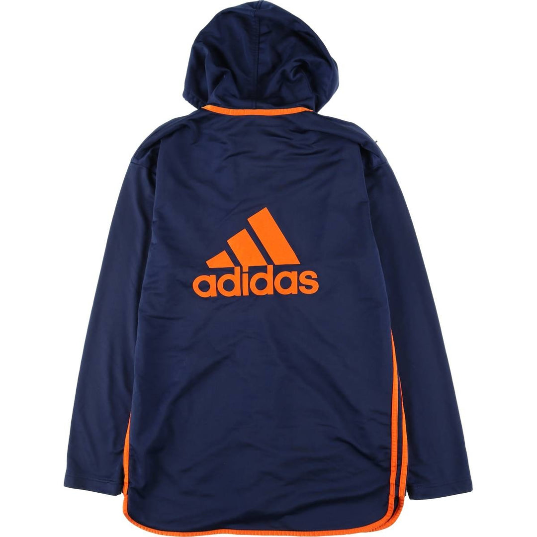 Vintage 90s-00'S Adidas back logo jersey hoodie/track jacket, men's size XL polyester navy blue type Vintage Second Hand