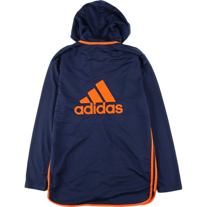 Vintage 90s-00'S Adidas back logo jersey hoodie/track jacket, men's size XL polyester navy blue type Vintage Second Hand