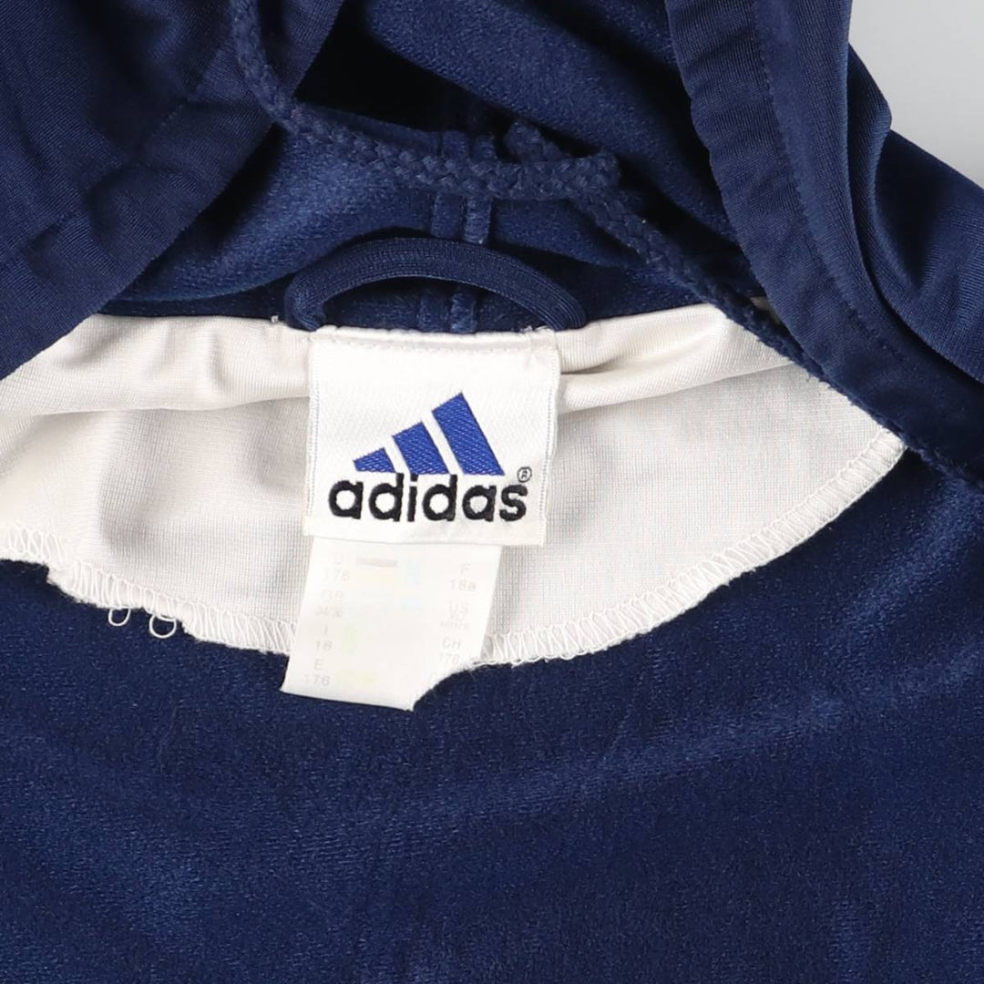 Vintage 90s-00'S Adidas back logo jersey hoodie/track jacket, men's size XL polyester navy blue type Vintage Second Hand