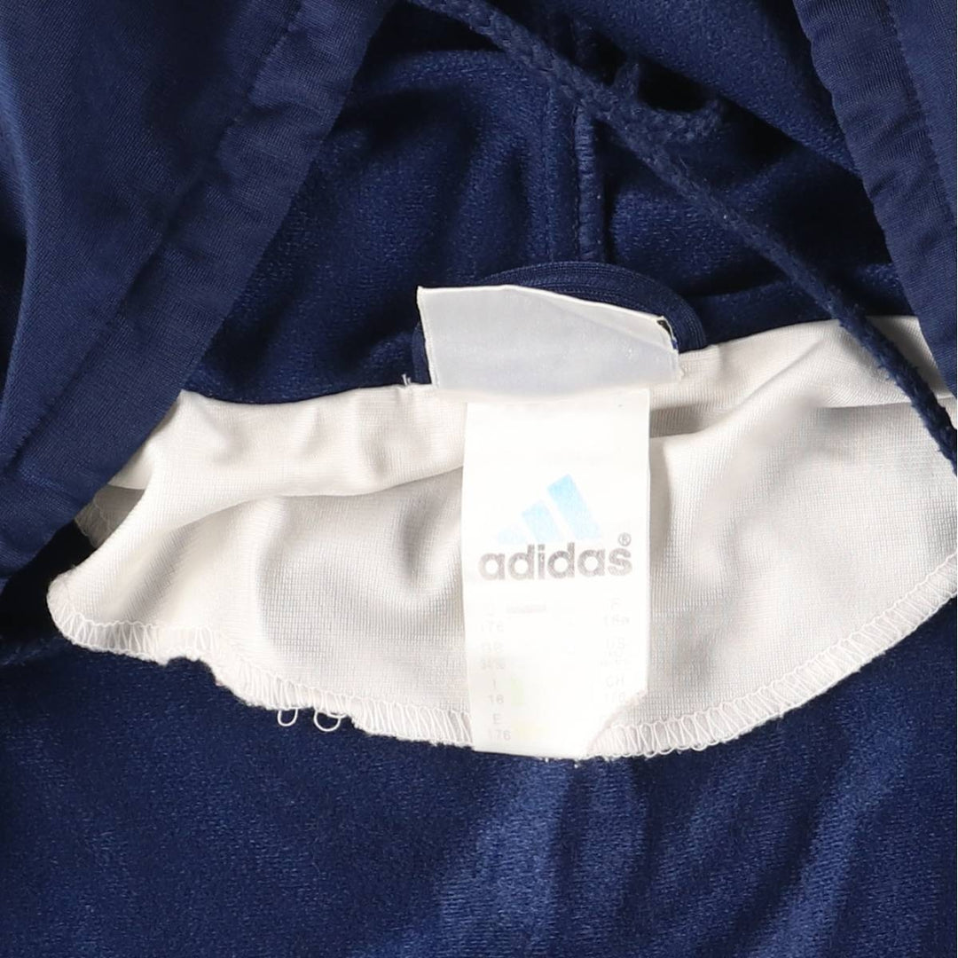 Vintage 90s-00'S Adidas back logo jersey hoodie/track jacket, men's size XL polyester navy blue type Vintage Second Hand