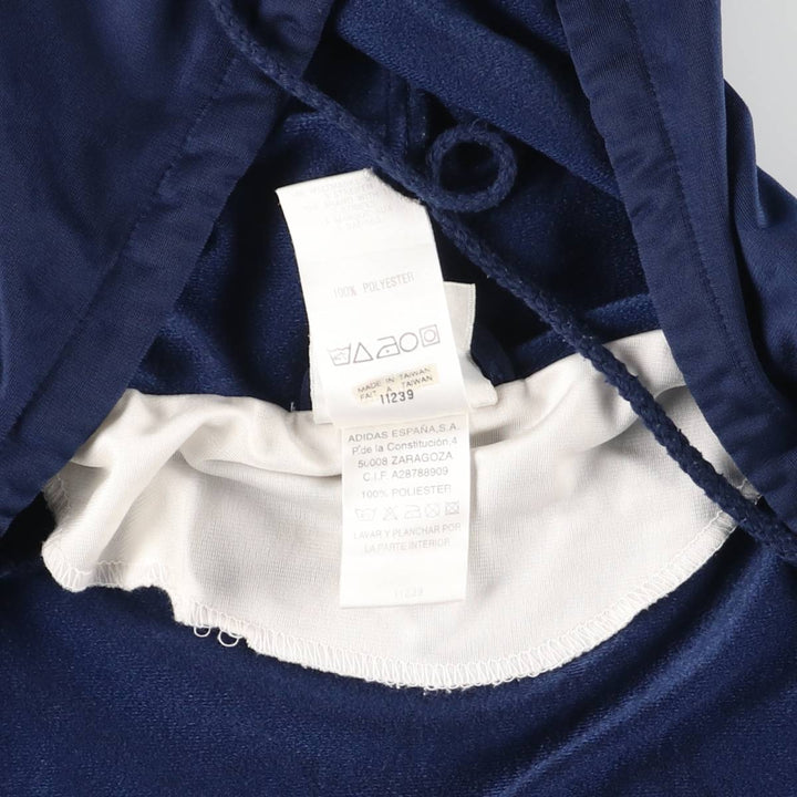Vintage 90s-00'S Adidas back logo jersey hoodie/track jacket, men's size XL polyester navy blue type Vintage Second Hand