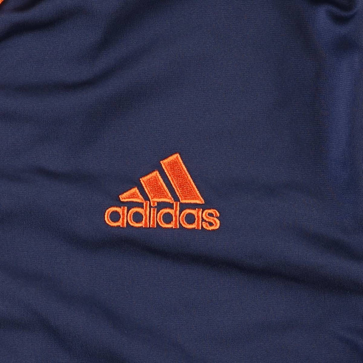 Vintage 90s-00'S Adidas back logo jersey hoodie/track jacket, men's size XL polyester navy blue type Vintage Second Hand
