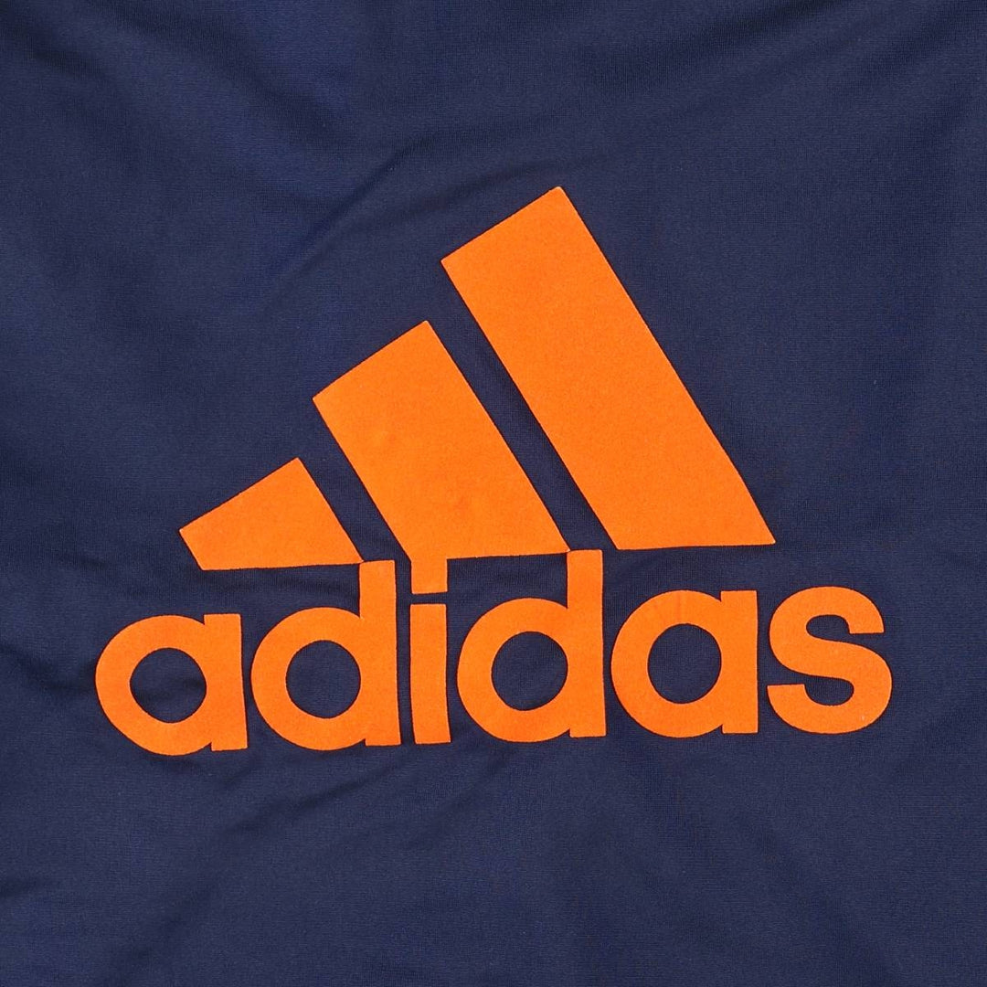 Vintage 90s-00'S Adidas back logo jersey hoodie/track jacket, men's size XL polyester navy blue type Vintage Second Hand