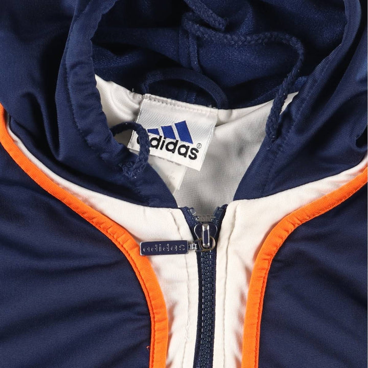 Vintage 90s-00'S Adidas back logo jersey hoodie/track jacket, men's size XL polyester navy blue type Vintage Second Hand