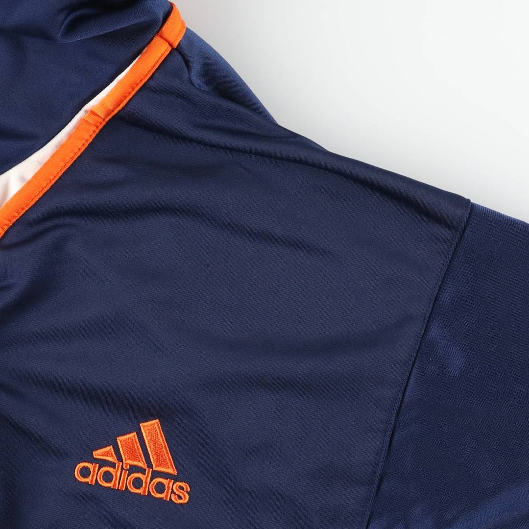 Vintage 90s-00'S Adidas back logo jersey hoodie/track jacket, men's size XL polyester navy blue type Vintage Second Hand