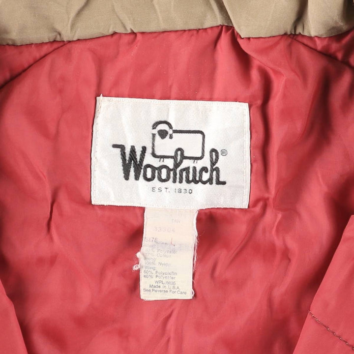 Vintage 1970'S Woolrich padded mountain jacket, shell jacket, and puffer jacket, made in the USA, size L, men's. polyester Beige type Vintage Second Hand