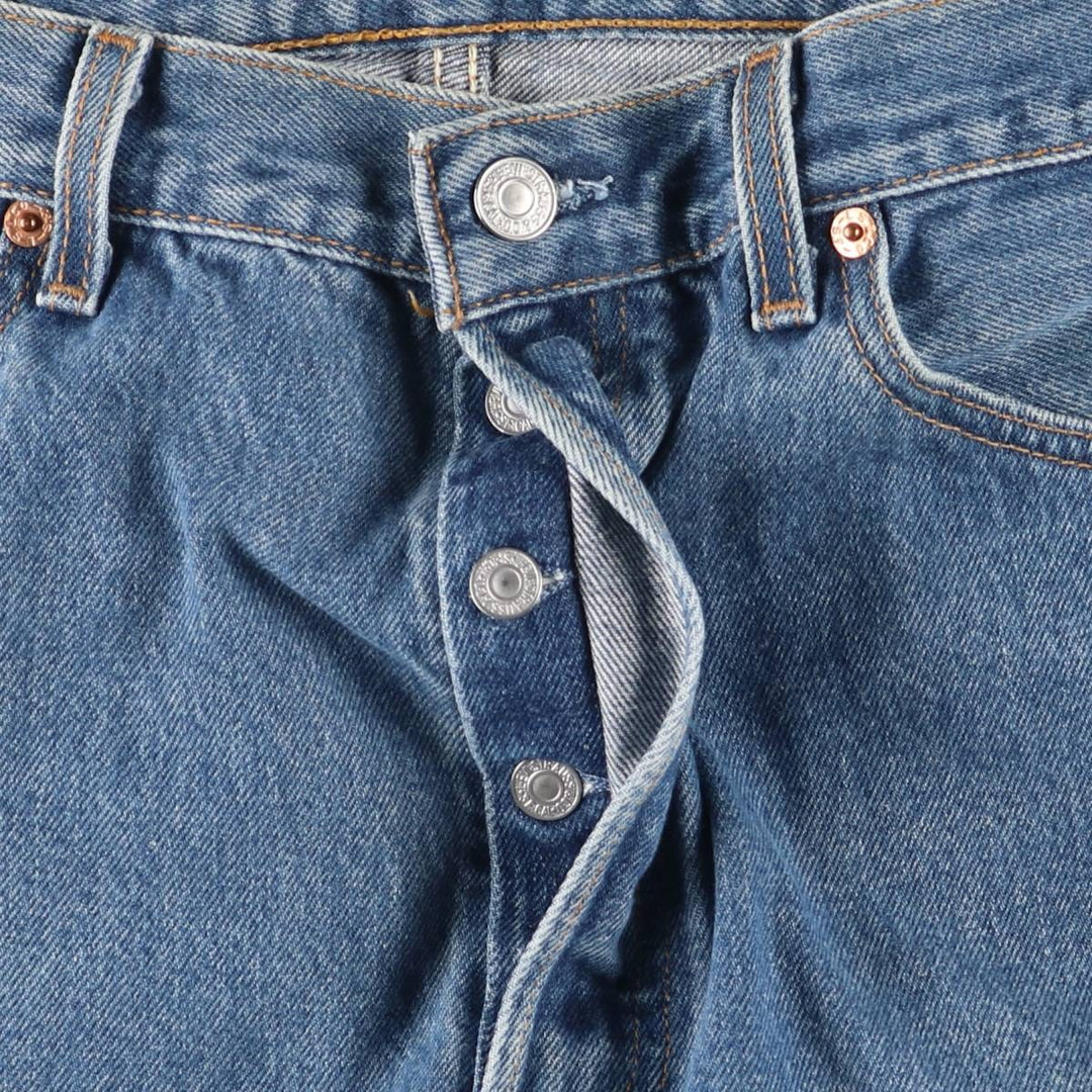 00'S Levi's 00501-0115 Straight denim pants for men, size W33 cotton blue type Vintage Second Hand