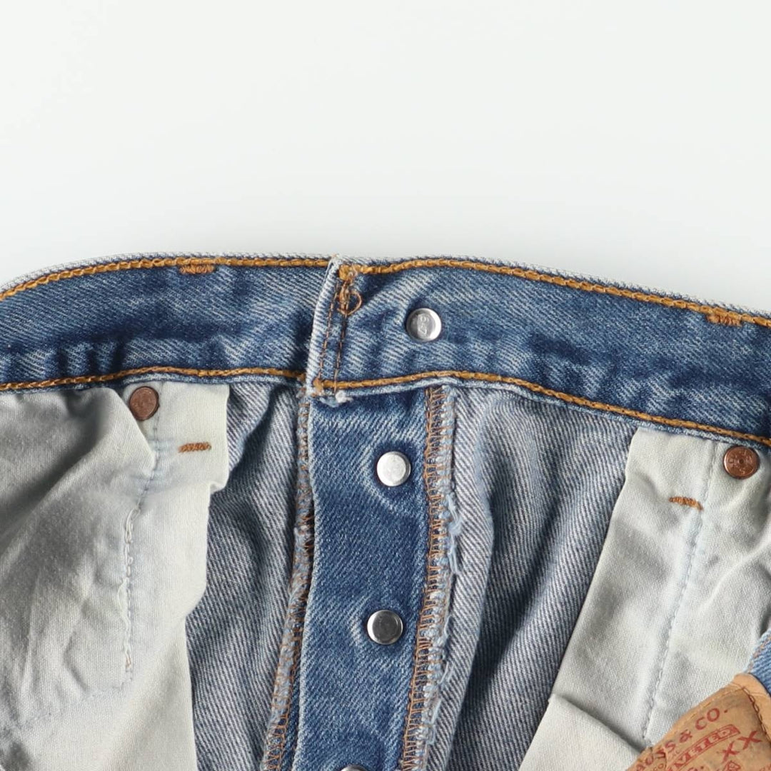 00'S Levi's 00501-0115 Straight denim pants for men, size W33 cotton blue type Vintage Second Hand