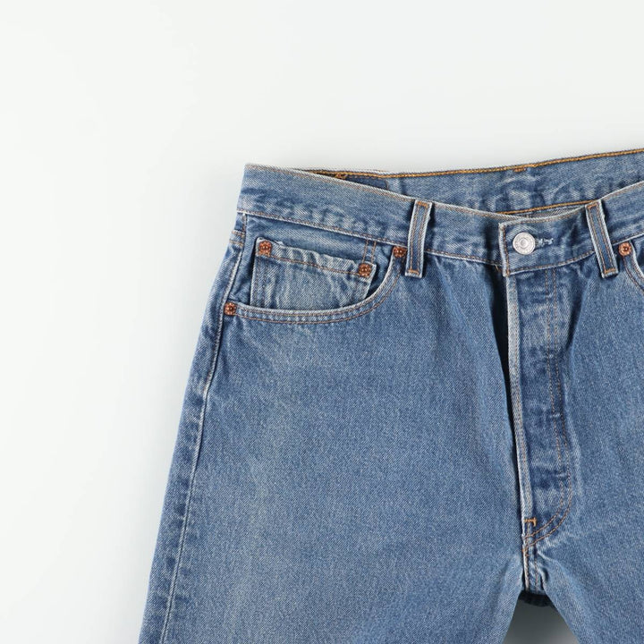 00'S Levi's 00501-0115 Straight denim pants for men, size W33 cotton blue type Vintage Second Hand