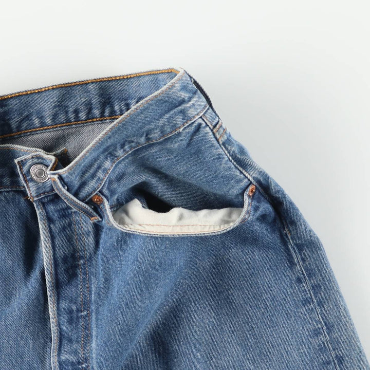 00'S Levi's 00501-0115 Straight denim pants for men, size W33 cotton blue type Vintage Second Hand