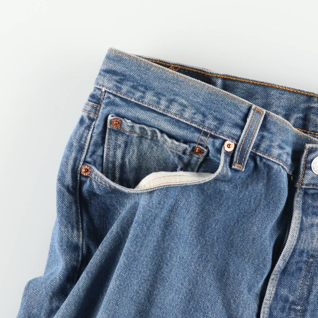 00'S Levi's 00501-0115 Straight denim pants for men, size W33 cotton blue type Vintage Second Hand
