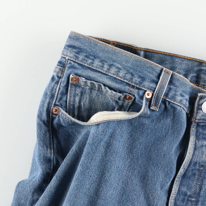 00'S Levi's 00501-0115 Straight denim pants for men, size W33 cotton blue type Vintage Second Hand