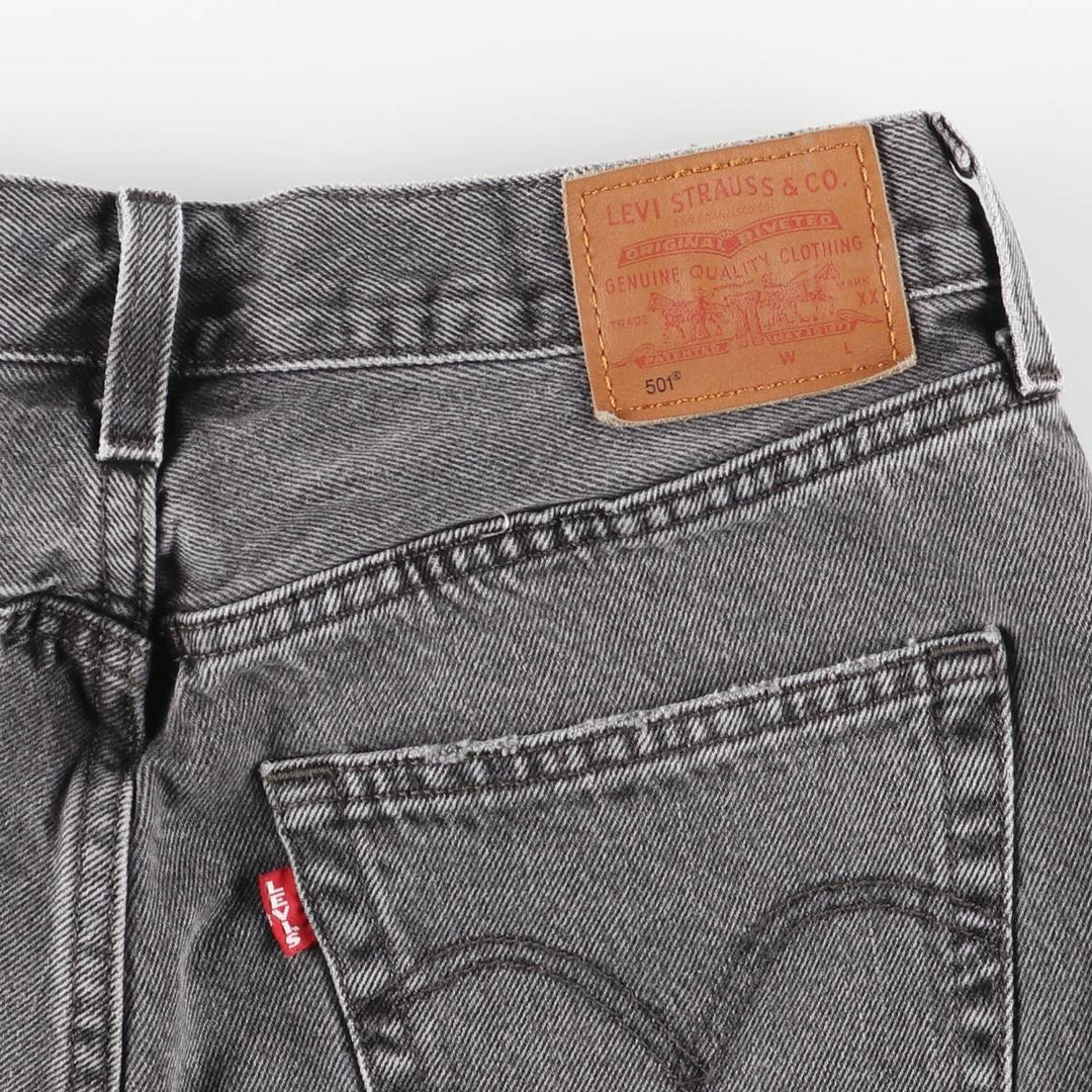 Levi's 501 LEVI'S PREMIUM Big E Black Denim Straight Leg Jeans, Men's W30 (approx.) cotton black type Vintage Second Hand
