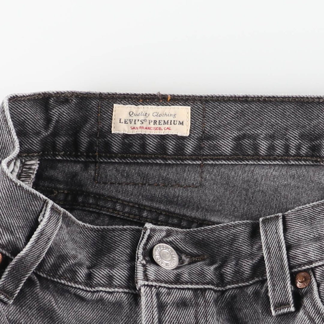 Levi's 501 LEVI'S PREMIUM Big E Black Denim Straight Leg Jeans, Men's W30 (approx.) cotton black type Vintage Second Hand