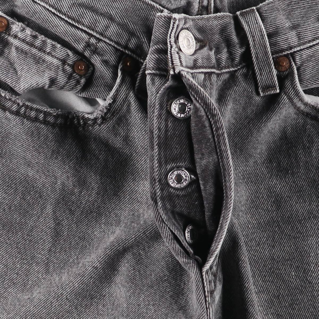 Levi's 501 LEVI'S PREMIUM Big E Black Denim Straight Leg Jeans, Men's W30 (approx.) cotton black type Vintage Second Hand