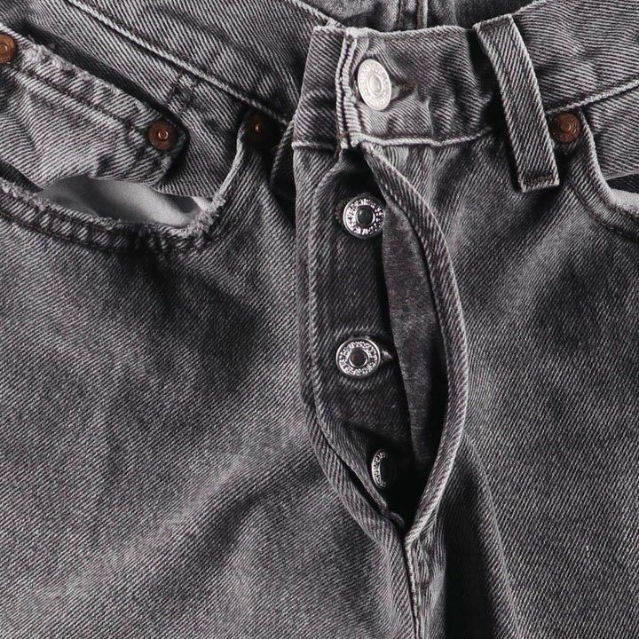Levi's 501 LEVI'S PREMIUM Big E Black Denim Straight Leg Jeans, Men's W30 (approx.) cotton black type Vintage Second Hand