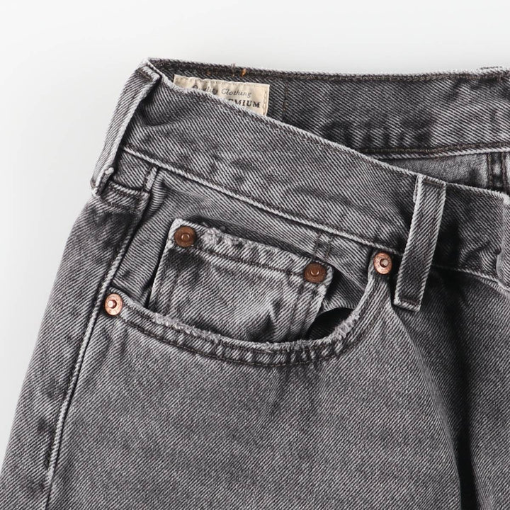 Levi's 501 LEVI'S PREMIUM Big E Black Denim Straight Leg Jeans, Men's W30 (approx.) cotton black type Vintage Second Hand