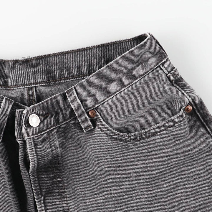 Levi's 501 LEVI'S PREMIUM Big E Black Denim Straight Leg Jeans, Men's W30 (approx.) cotton black type Vintage Second Hand