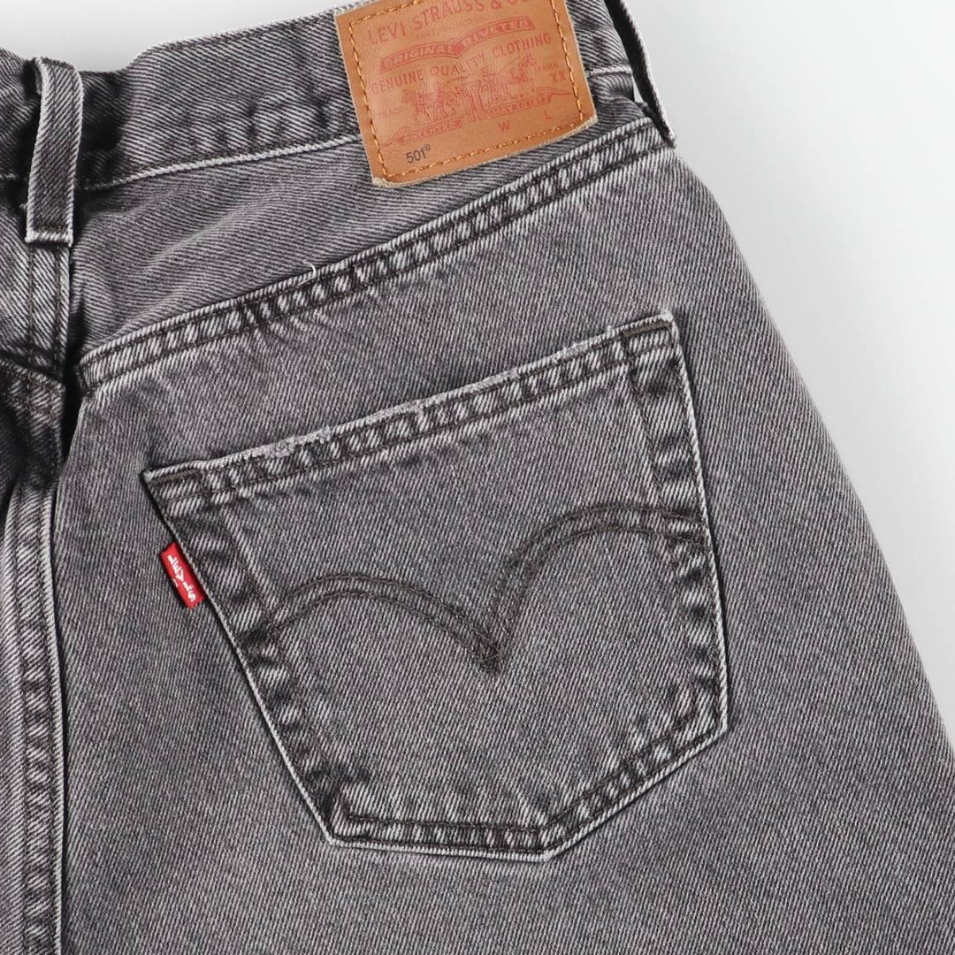 Levi's 501 LEVI'S PREMIUM Big E Black Denim Straight Leg Jeans, Men's W30 (approx.) cotton black type Vintage Second Hand