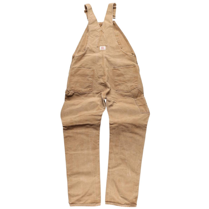 Round House Double Knee Duck Overalls, Made in USA, Men's, Size W37 cotton beige type brown Vintage Second Hand