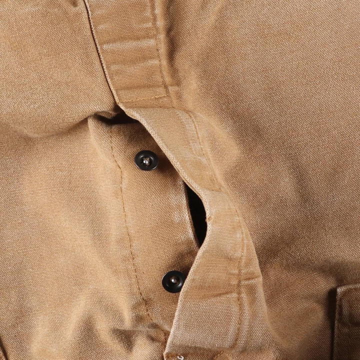 Round House Double Knee Duck Overalls, Made in USA, Men's, Size W37 cotton beige type brown Vintage Second Hand