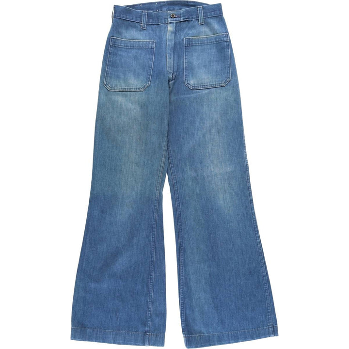 1980'S US Military Sailor Pants, Made in USA, Size 29R, Women's L (W27), Vintage Sailor Pants cotton blue type Vintage Second Hand