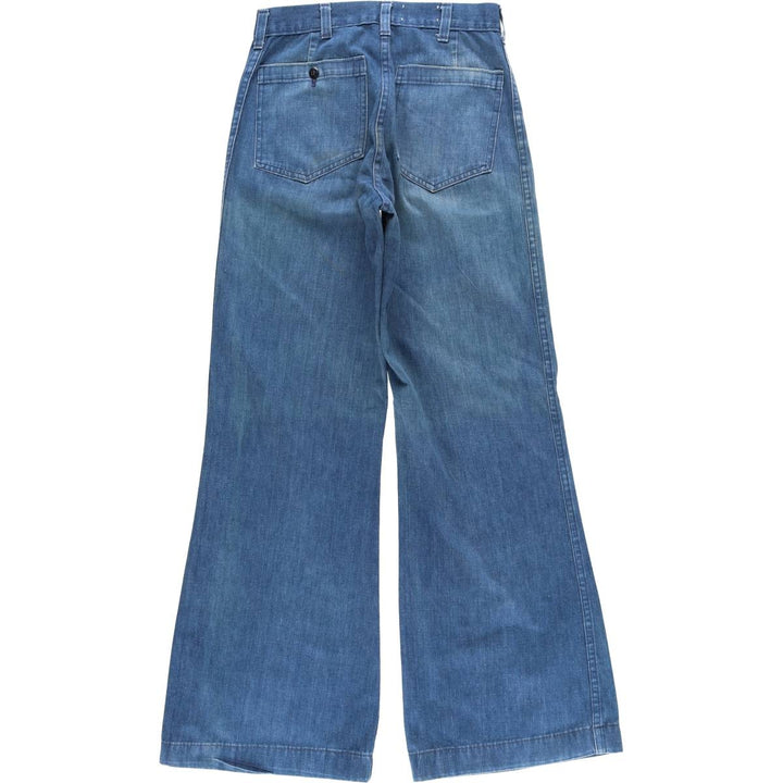 1980'S US Military Sailor Pants, Made in USA, Size 29R, Women's L (W27), Vintage Sailor Pants cotton blue type Vintage Second Hand