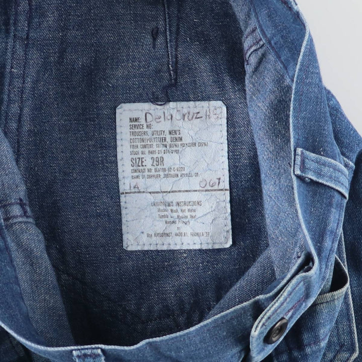 1980'S US Military Sailor Pants, Made in USA, Size 29R, Women's L (W27), Vintage Sailor Pants cotton blue type Vintage Second Hand