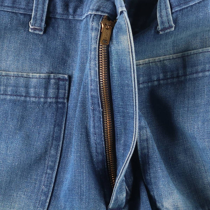 1980'S US Military Sailor Pants, Made in USA, Size 29R, Women's L (W27), Vintage Sailor Pants cotton blue type Vintage Second Hand