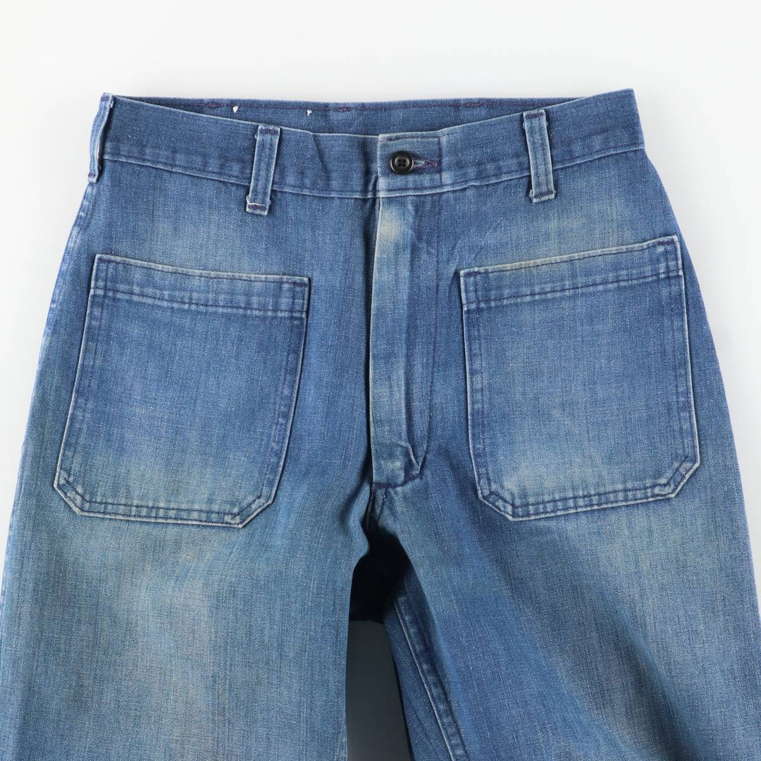 1980'S US Military Sailor Pants, Made in USA, Size 29R, Women's L (W27), Vintage Sailor Pants cotton blue type Vintage Second Hand