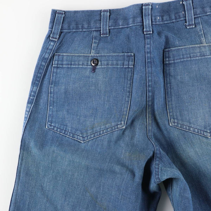 1980'S US Military Sailor Pants, Made in USA, Size 29R, Women's L (W27), Vintage Sailor Pants cotton blue type Vintage Second Hand