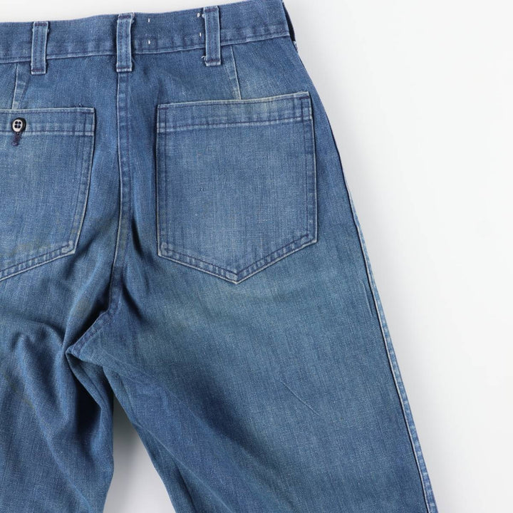 1980'S US Military Sailor Pants, Made in USA, Size 29R, Women's L (W27), Vintage Sailor Pants cotton blue type Vintage Second Hand