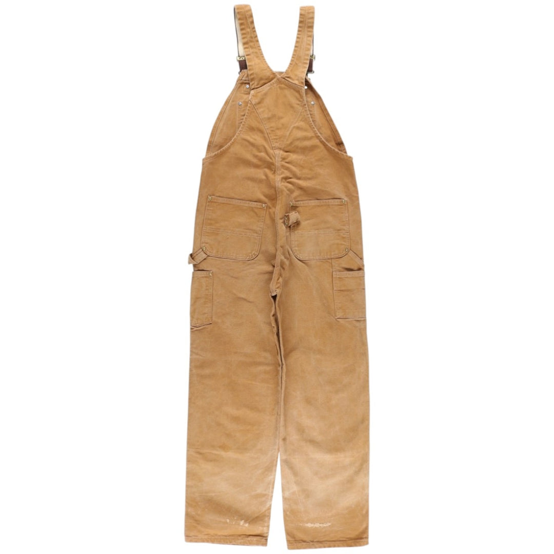 2000'S Carhartt Double Knee Duck Overalls, Men's Size W36 cotton brown type Vintage Second Hand