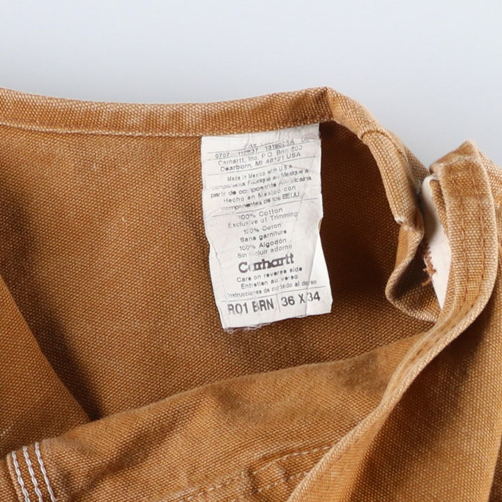 2000'S Carhartt Double Knee Duck Overalls, Men's Size W36 cotton brown type Vintage Second Hand
