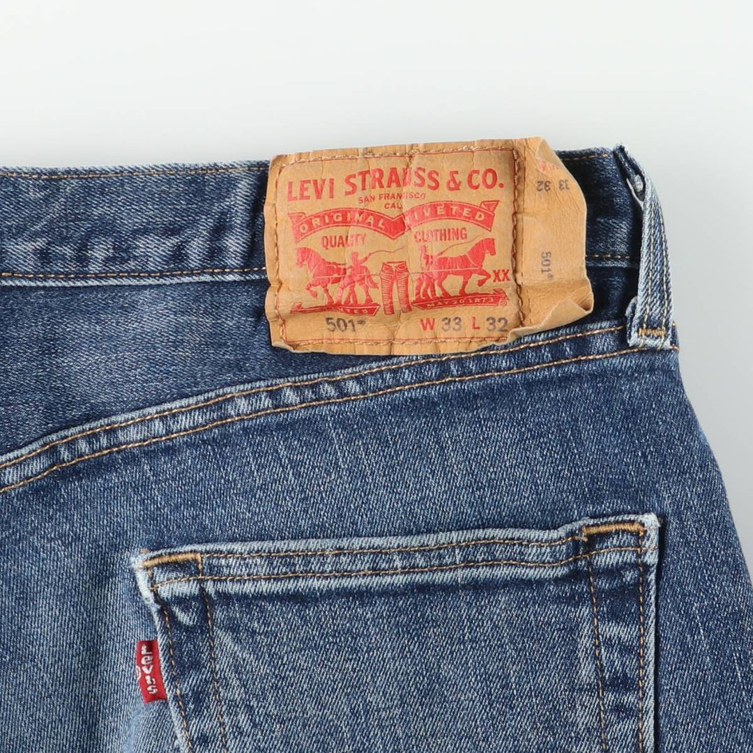 Levi's 501 straight denim pants for men, size W34 cotton blue type Vintage Second Hand