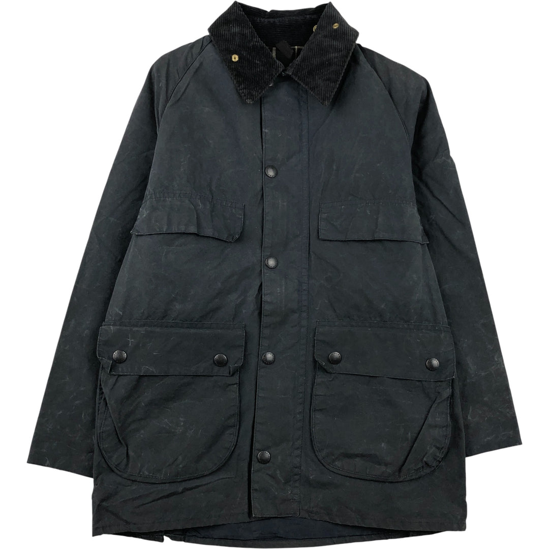 1980'S Barbour Bedale 2 Warrant Waxed Cotton Oiled Jacket, Made in England, Size 33.9" cotton navy blue type Vintage Second Hand